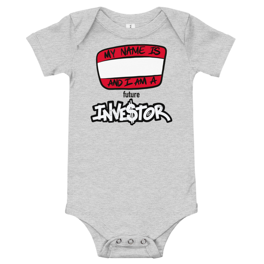 Future Investor (black lettering) - Baby short sleeve one piece