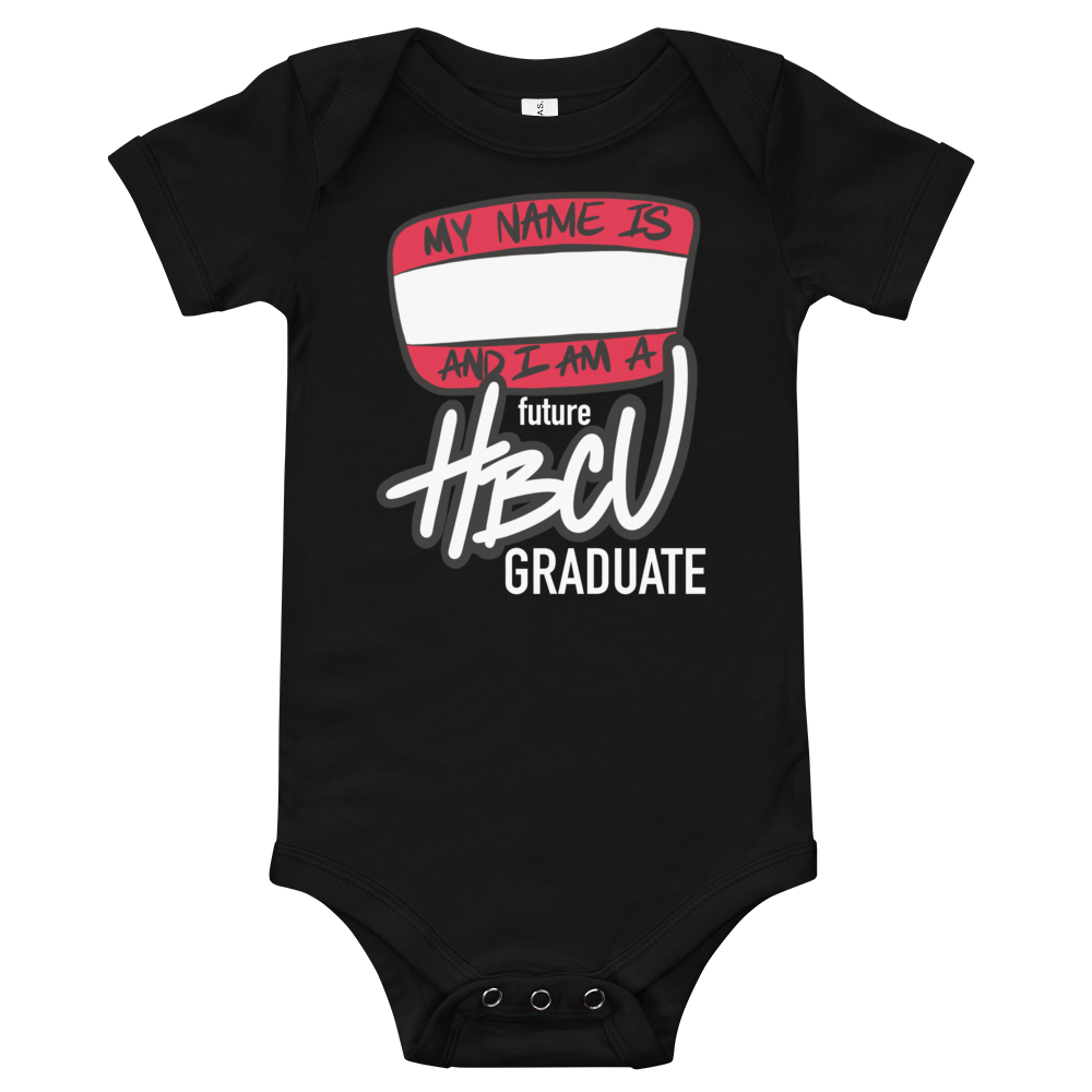 Future HBCU Grad (white lettering) - Baby short sleeve one piece
