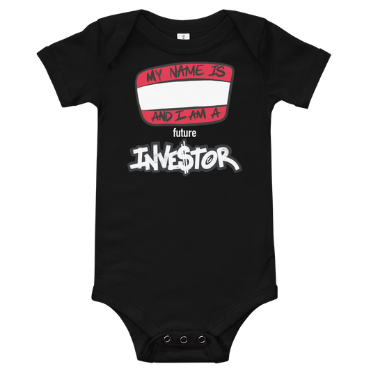 Future Investor (white lettering) - Baby short sleeve one piece