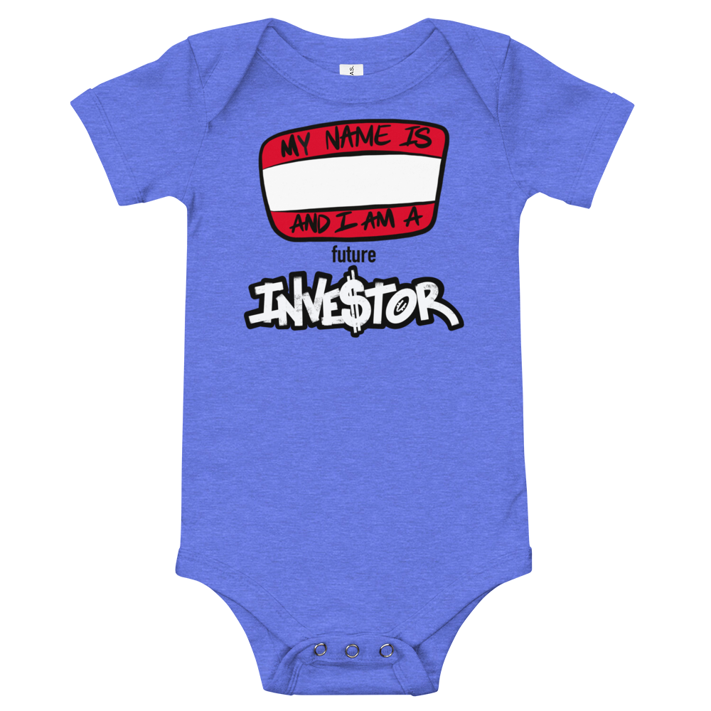 Future Investor (black lettering) - Baby short sleeve one piece