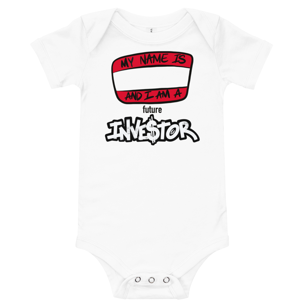 Future Investor (black lettering) - Baby short sleeve one piece