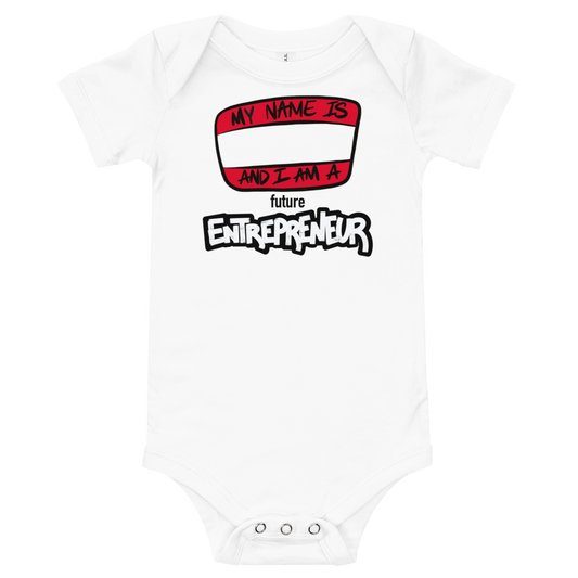 Future Entrepreneur (black lettering) - Baby short sleeve one piece