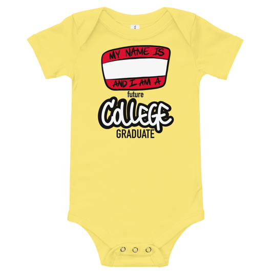 Future College Grad (black lettering) - Baby short sleeve one piece