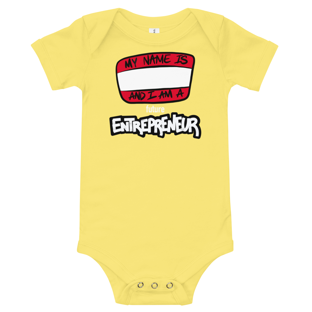 Future Entrepreneur (white lettering) - Baby short sleeve one piece