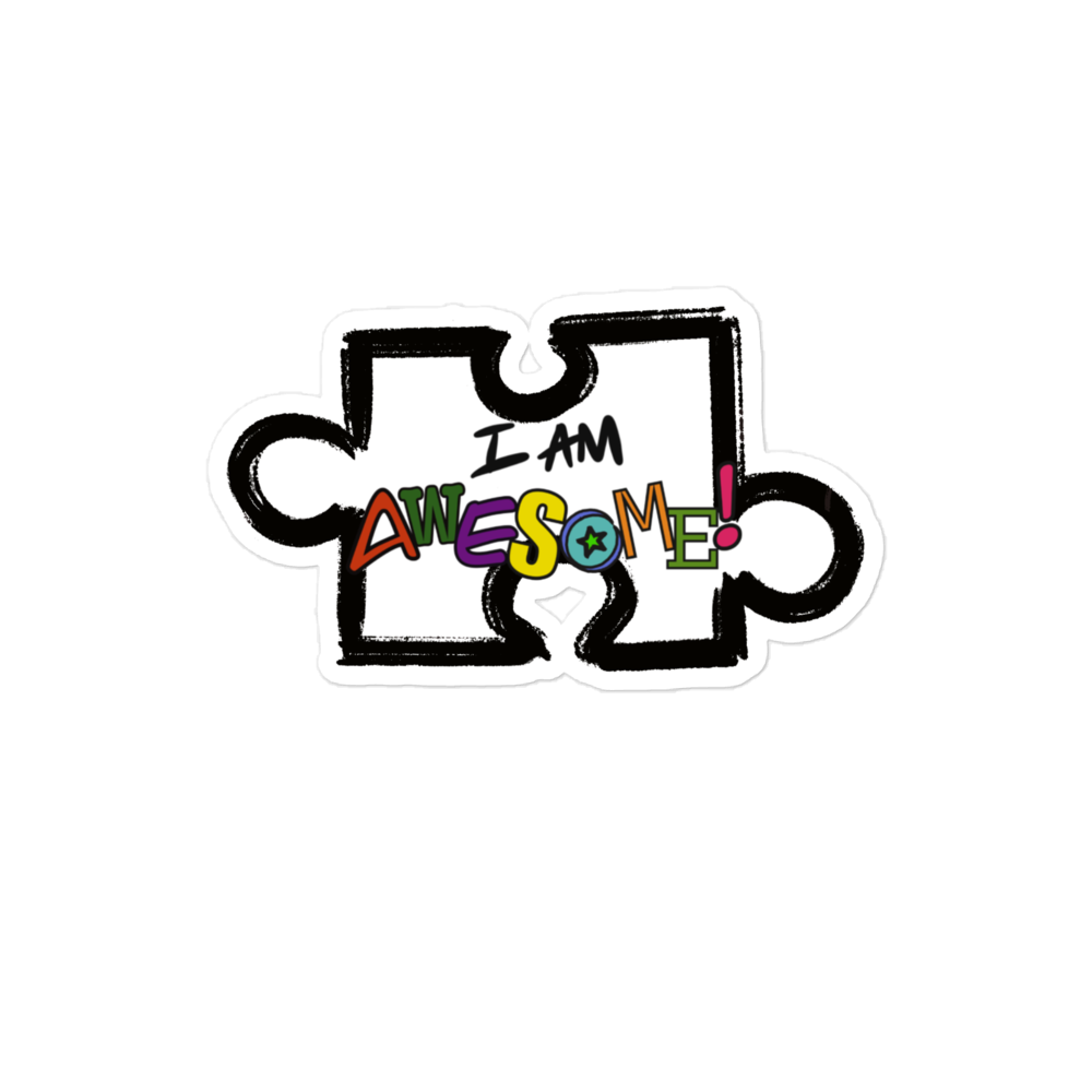 “I am Awesome!”Puzzle Piece - Bubble-free stickers