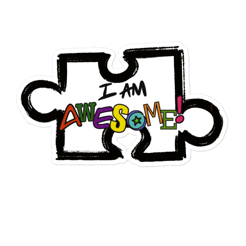 “I am Awesome!”Puzzle Piece - Bubble-free stickers