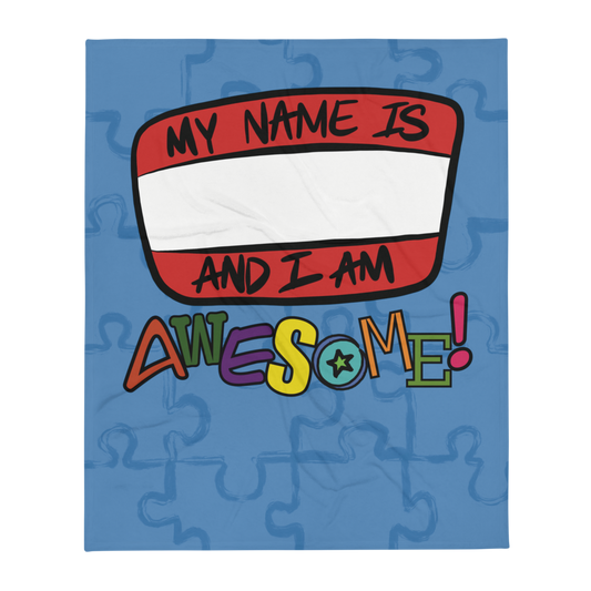 “I am Awesome!” Sticker Logo - Throw Blanket