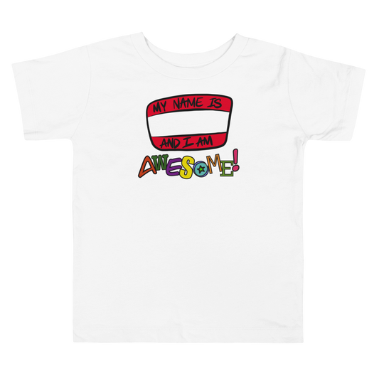 “I am Awesome!” Sticker Logo - Toddler Short Sleeve Tee