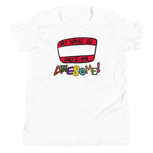 “I am Awesome!” Sticker Logo - Youth Short Sleeve T-Shirt